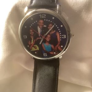 Large Watch with Obama family face